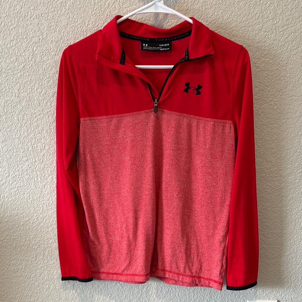 Boy’s Under Armour Red Quarter-Zip Pullover